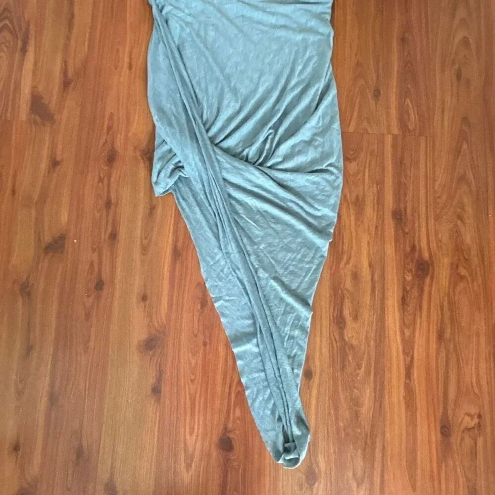 Helmut Lang heather blue teal asymmetrical skirt/ or strapless top size S